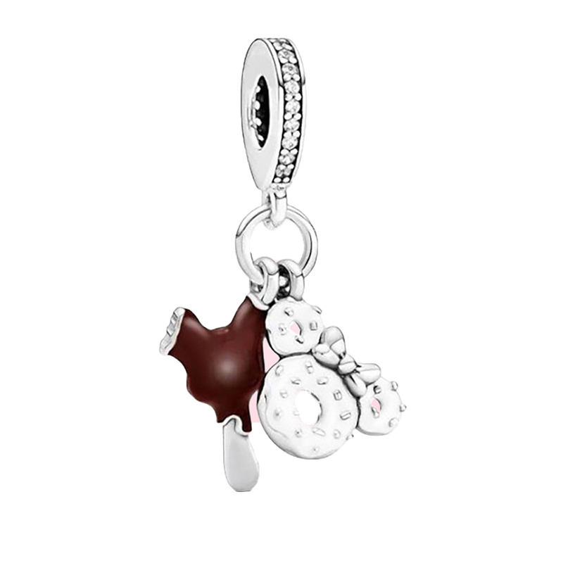 925 Sterling Silver Bead Mouse Charm Sparkling Cz Fashion Fit Bracelet de chaîne originale Charmes bijoux Diy Make4238120