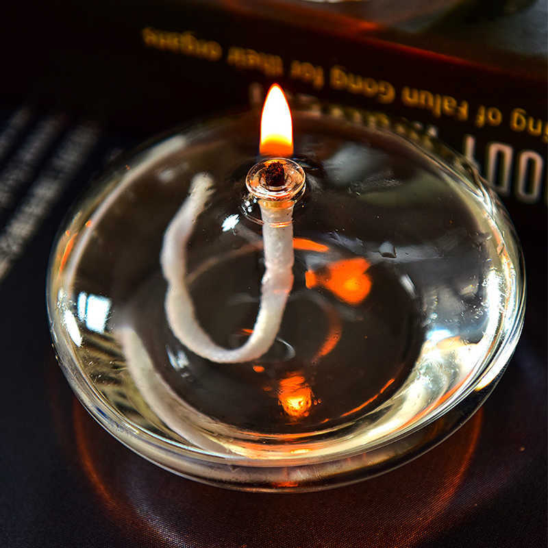 Ręcznie robione szklane świecznik lampa olejna świeca przy świecach przyczepki Święta Dekoracje świąteczne do domu w domu HKD230825