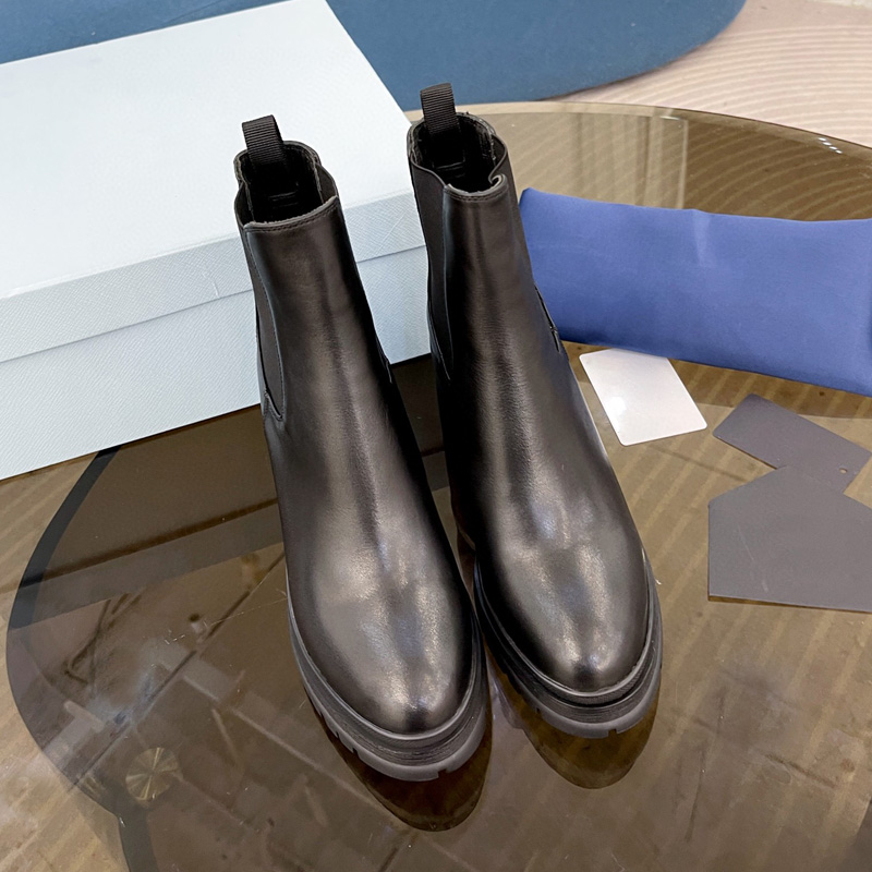 2023 Nouveau designer de marque de luxe Boot nu Wolfe Spice noir en cuir véritable 2 cm plate-forme bottes bottines dame mode 7,5 cm talon haut avec logo bottillons 35-41 avec boîte