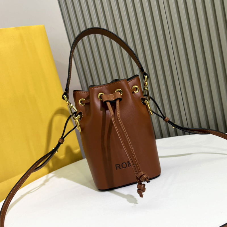 Luxury Ladies Bucket Bag Vintage Small Crossbody Classic Drawstring Fashion Shoulder Purse Women Leather Tote Mini Bucket Bag Cosmetic bag Cell phone bag