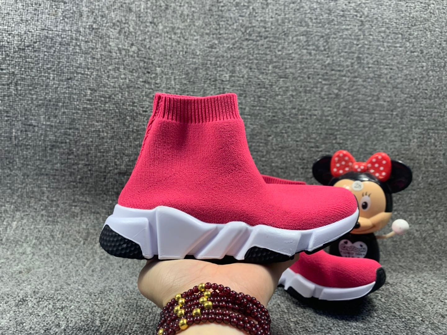 Nieuwe mode jongens meisjes sok kind Casual babyschoenen buiten sportschoenen Parijs designer triples Licht ademend zwart wit klassiek roze Groen slow school Sneakers