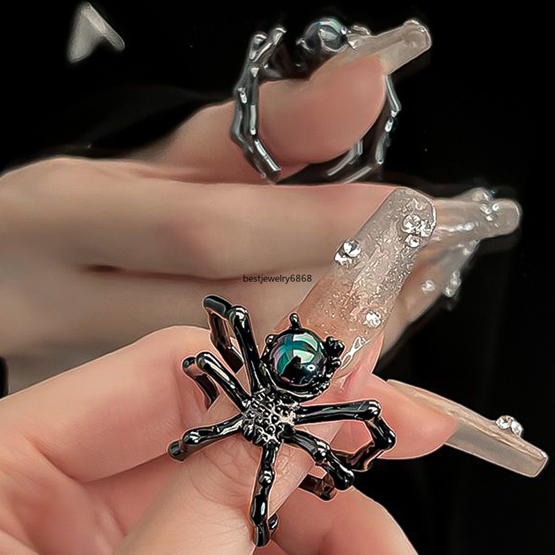 2023 neue Gothic Spinne Ring für Frauen Charme Luxus Punk Offenen Ring Unregelmäßigen Tier Finger Ringe Halloween Schmuck