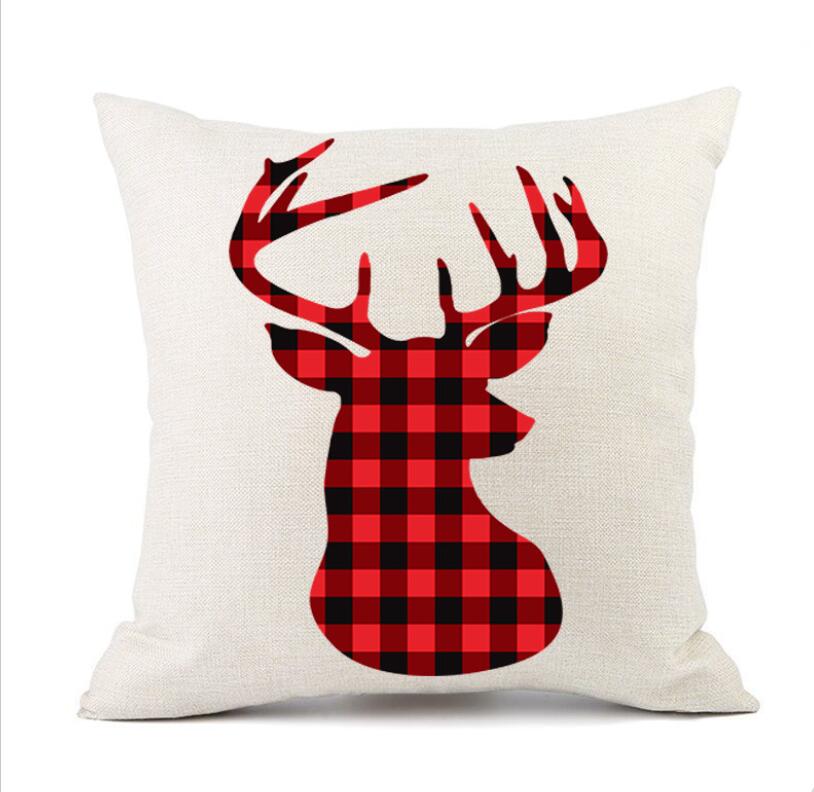 Christmas Throw Pillow Cover 45 * 45cm Holiday Red Plaid Decoration Sofa, Living Room Pillow Cushion Drop Dh0Zi