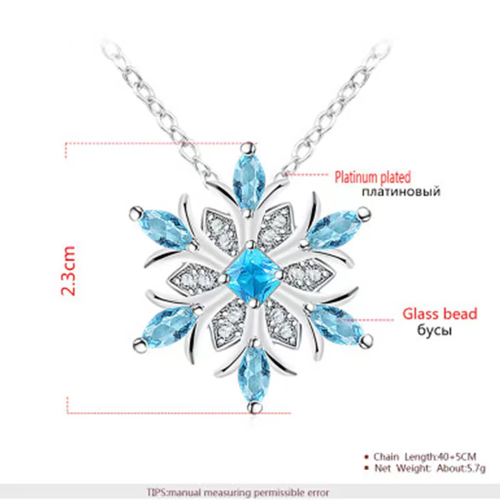 Snowflake Pendant-Necklace made with SWAROVSKI CRYSTALS in Sterling Silver on an 18in. Sterling Silver Chain