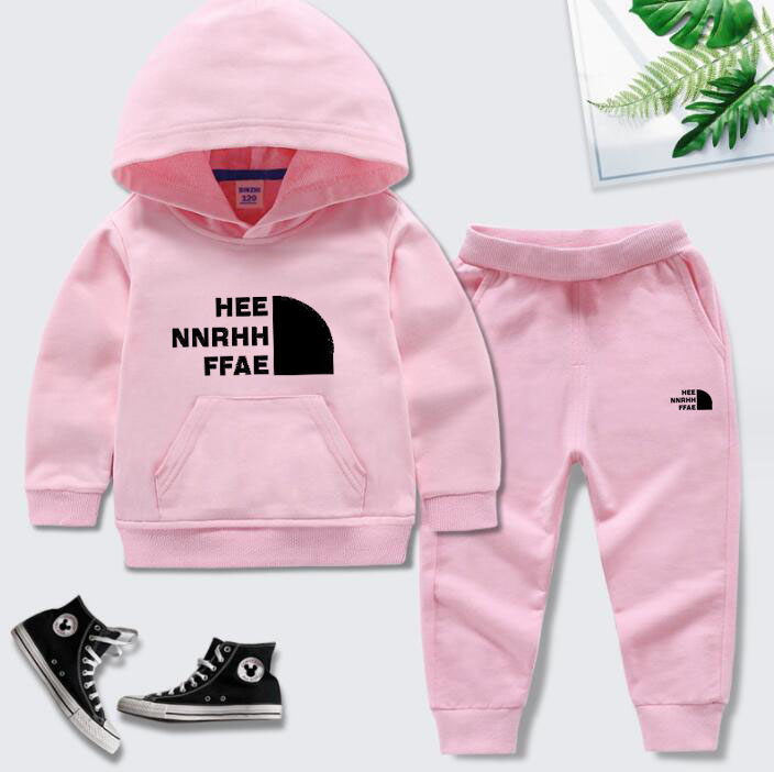 Nouveaux ensembles de vêtements pull à capuche pour enfants garçon et fille pur coton deux pièces bébé printemps et automne ensemble de sport motif imprimé lettre