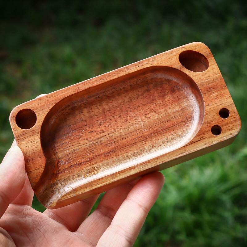 Multifunctional Smoking Natural Wood Portable Mini Preroll Scroll Roll Rolling Cigarette Tray Holder Herb Tobacco Roller Grinder Handpipes Machine Cigar Plate