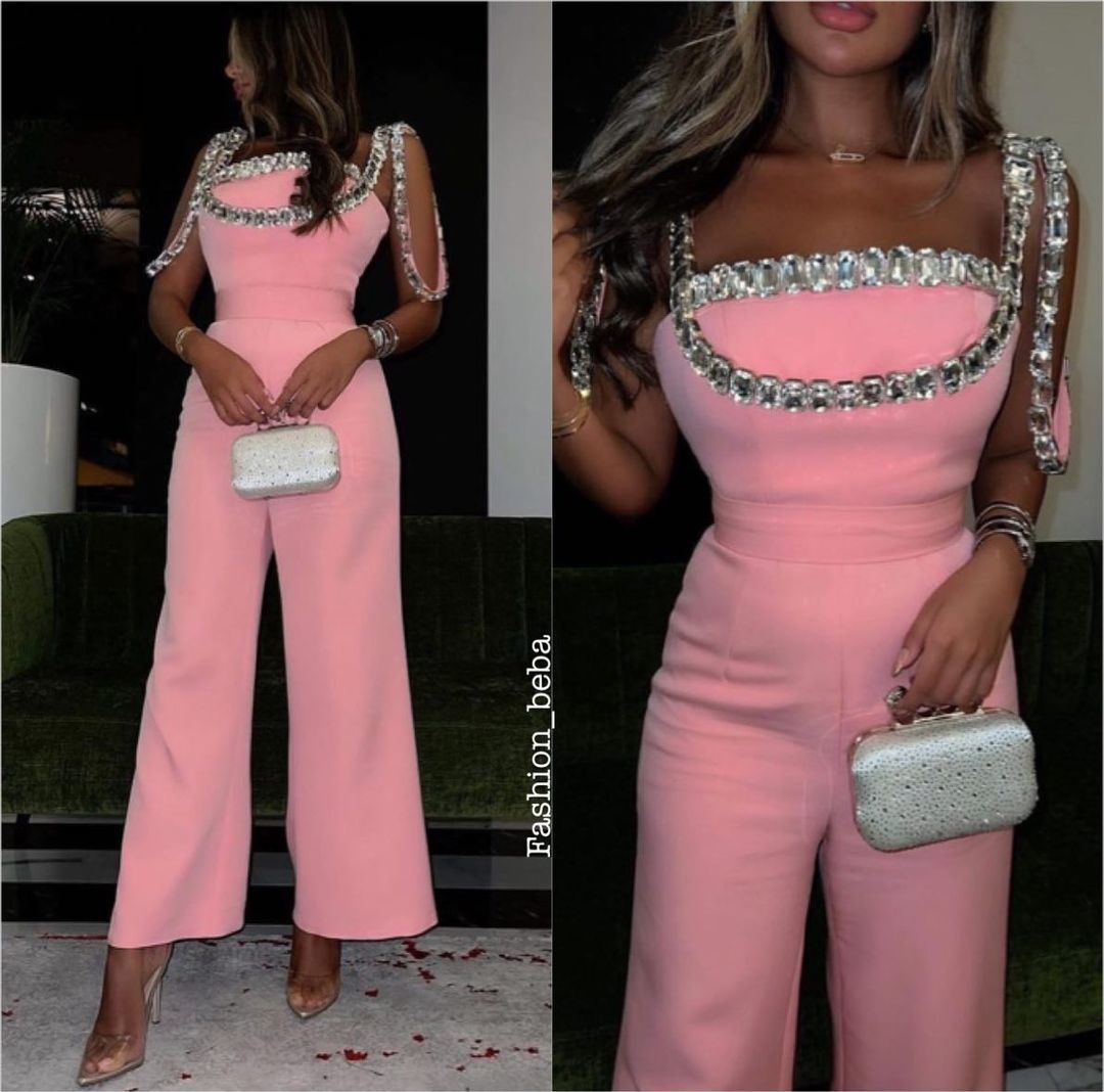Urban Seksowne sukienki różowe suknie wyprostu kombinezonu kryształy specjalne klub bankietów vestidos de fiesta wieczorna sukienka 230826