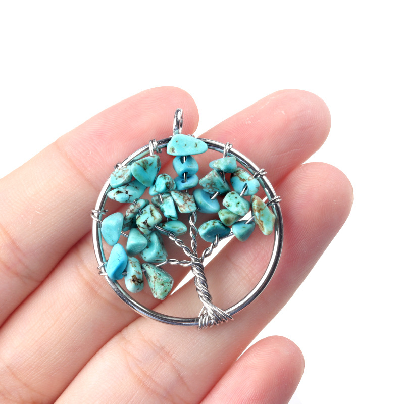 30 mm drzewo życia wisiorek ręcznie robiony drut wiórowy kwarc róży kwarc Agae Natural Stone Beads do oznaczania biżuterii bezpłatna wysyłka