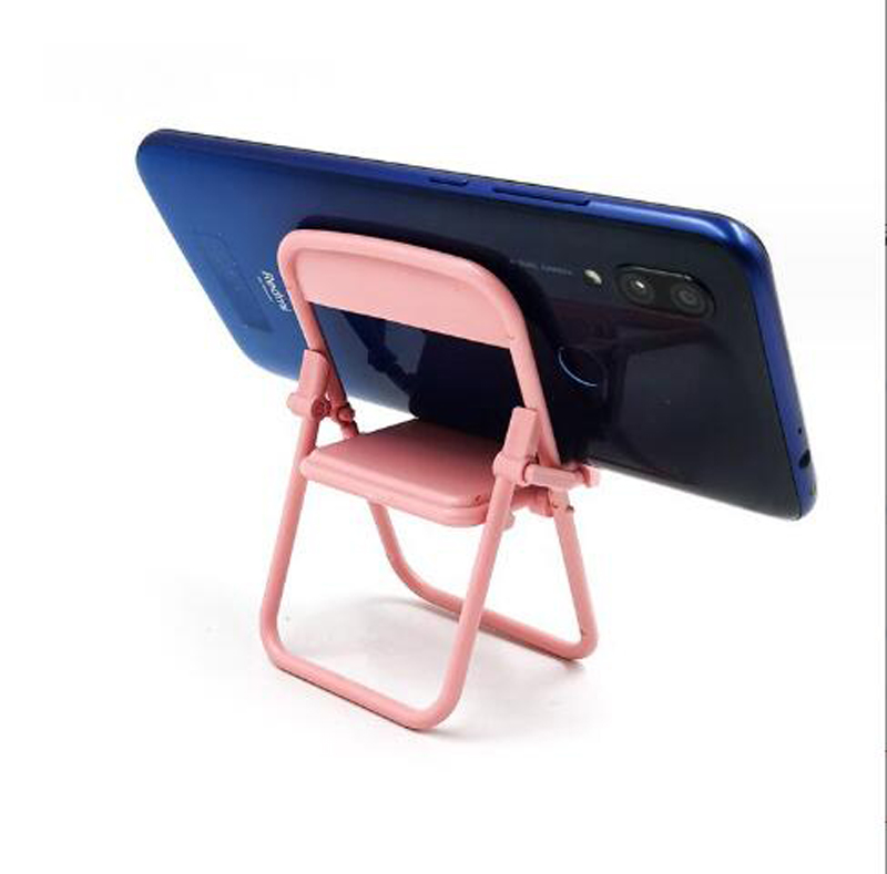 Support de support de mini chaise de bureau mignon doux créatif peut être utilisé comme ornements décoratifs pliable paresseux drame mobile support de poupée de téléphone intelligent pour cadeau d'enfant