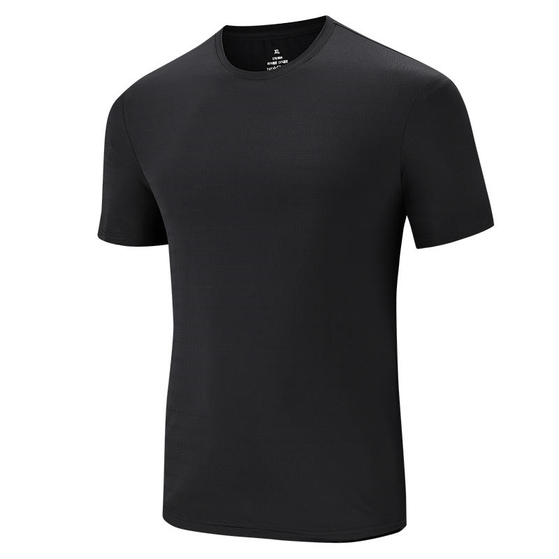 Pojemność biegania Jinammonia Ice Silk Szybkie suszenie T-shirt Solid Short Sleeve okrągła szyja T-shirt sportowy krótki rękaw chłodne pół-rękawowe koszula