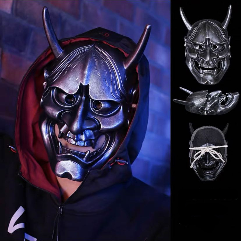 Máscaras de festa Branco Vermelho Bronze Prata Preto Resina Hannya Máscara Carnaval Halloween Decoração Japonês Budismo Prajna Fantasma Cosplay Hanya Máscaras 230826