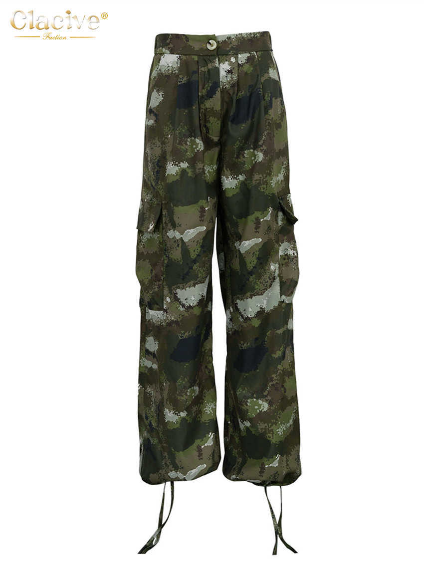 Женские брюки Capris Clacive Retro Loose Camo Print Woman's Woman's Mash