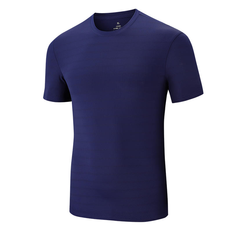 Pojemność biegania Jinammonia Ice Silk Szybkie suszenie T-shirt Solid Short Sleeve okrągła szyja T-shirt sportowy krótki rękaw chłodne pół-rękawowe koszula