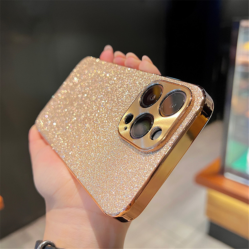 Placcatura Bling Glitter Strass Gemma Custodia telefono con diamante iPhone 13 12 11 14 Pro Max Plus Protezione morbida fotocamera