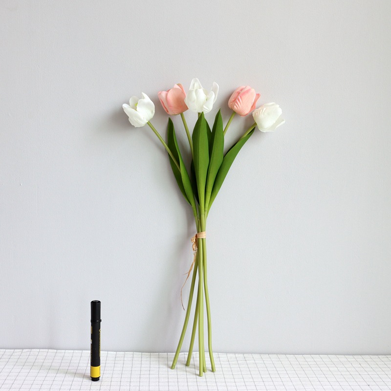 High-Simulation Flower Pu Tulip Bukiet Kilketing Feel Real Dotknij sztuczne kwiaty Wedding Dekoracja Dekoracja Fałszywe kwiaty