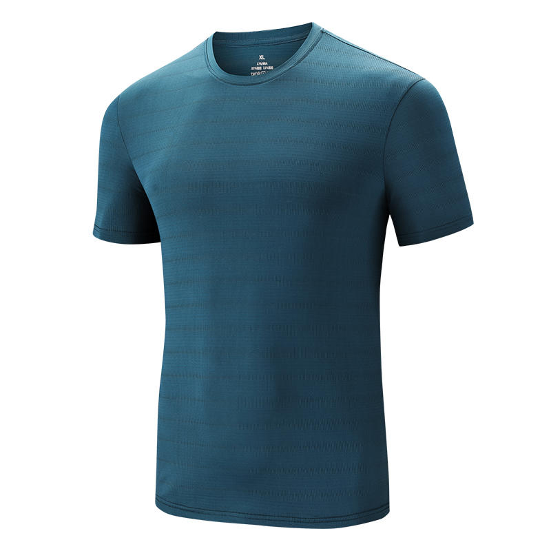 Pojemność biegania Jinammonia Ice Silk Szybkie suszenie T-shirt Solid Short Sleeve okrągła szyja T-shirt sportowy krótki rękaw chłodne pół-rękawowe koszula