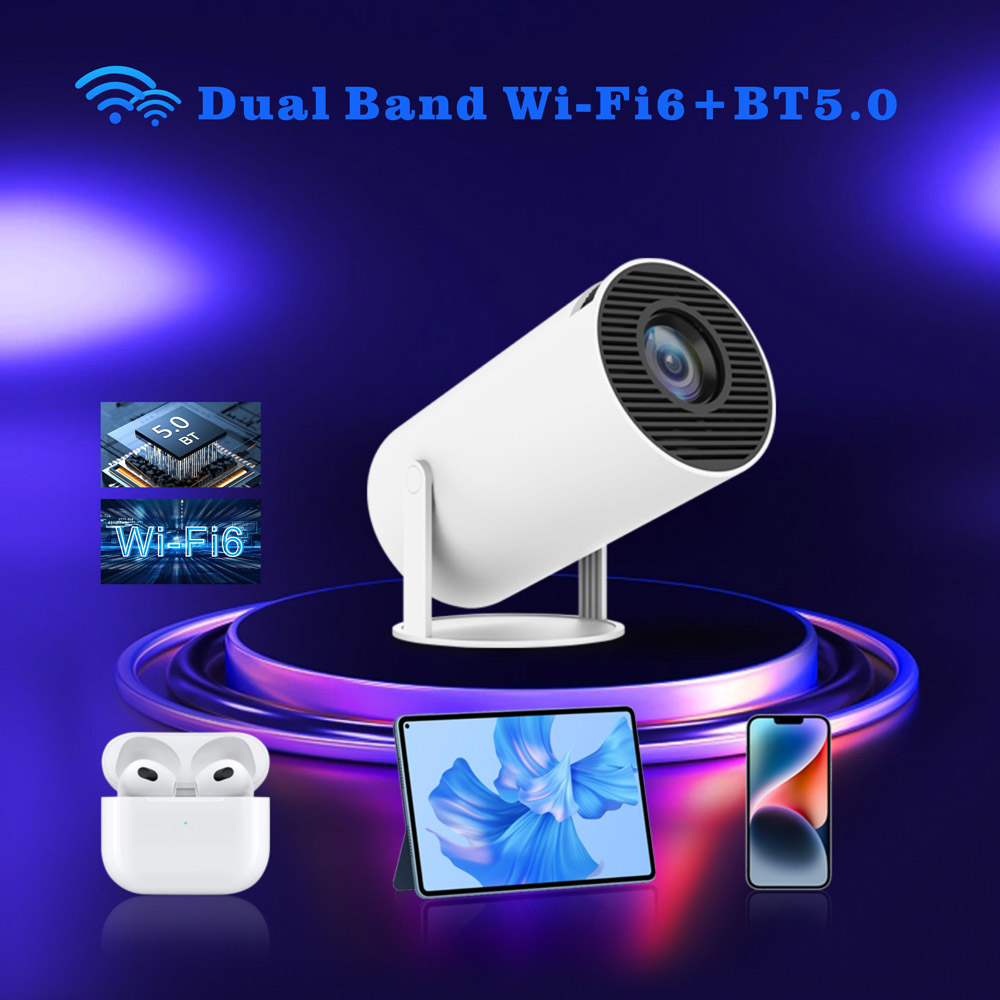 Проектор HY300 4K Android 11 Dual WiFi6 120 ANSI Allwinner H713 BT5.0 1080p 1280*720p Home Cinema Outdoor Projetor