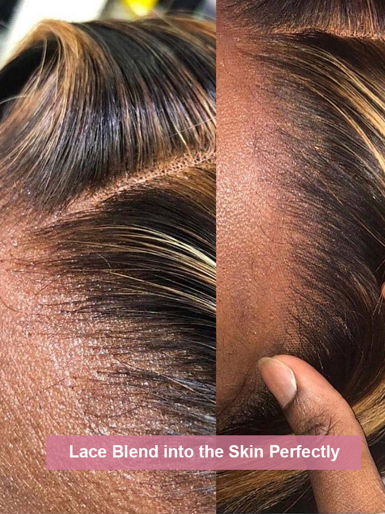 تسليط الضوء على شعر مستعار الشعر البشري البرازيلي البني الملون 13x4 HD الدانتيل الجبهة شعر مستعار البشرية للنساء