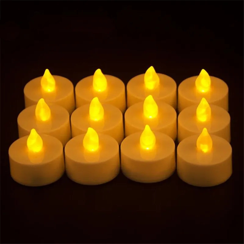 Luzes led sem chama votiva tealights vela lâmpada pequena vela falsa elétrica realista para presente de mesa de casamento