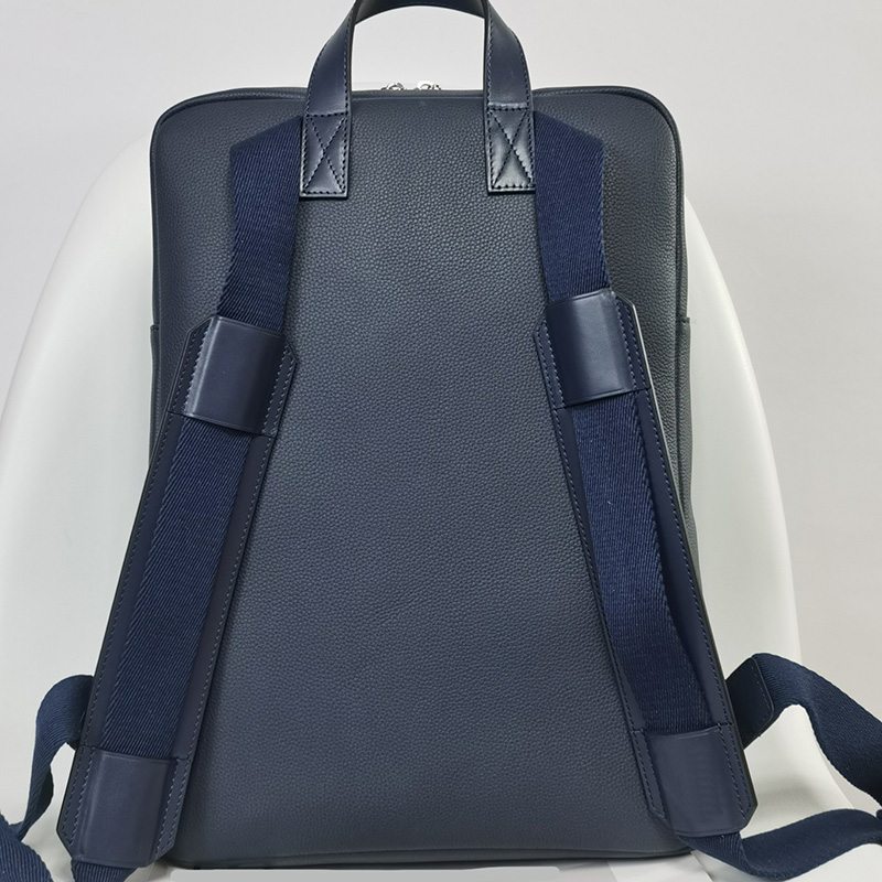 TOP qualité en cuir véritable sac à dos design hommes sacs à dos militaires noir bleu veau luxe ordinateur portable sacs à bandoulière grand espace