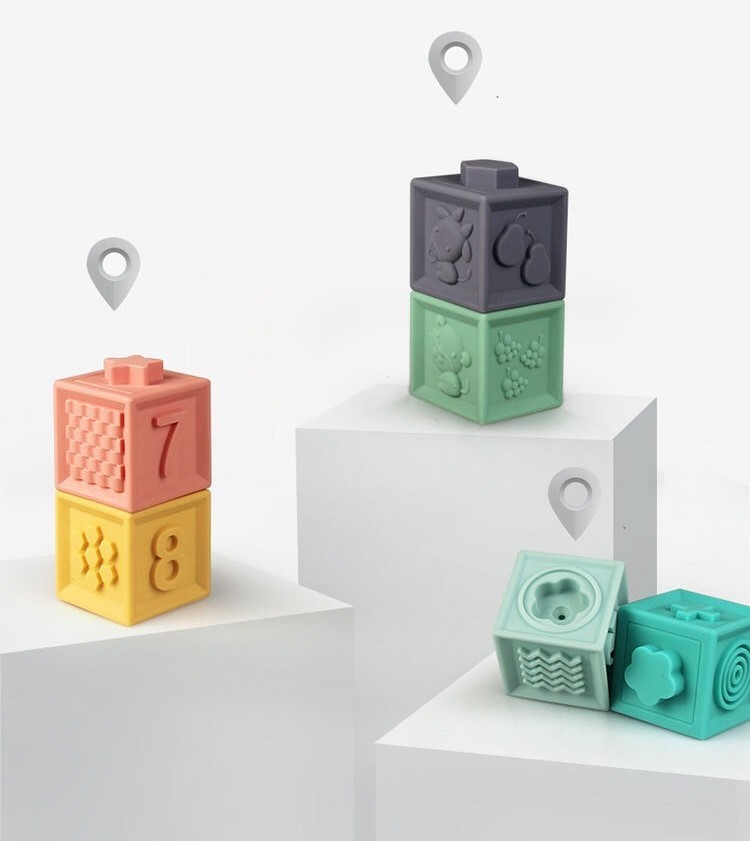 Blocs de construction jouets de bain pour bébé jouet Montessori blocs de construction souples mains et cerveau bricolage Cognition jeux de douche pour bébé ensemble de blocs cadeaux de noël jouets pour bébé cadeaux de douche pour bébé