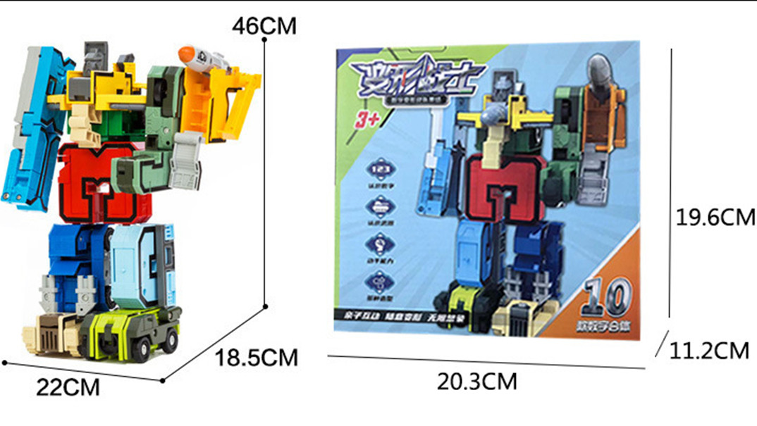 Mini-Baustein, Mathe-Würfel, Transformator-Spielzeug, Zahlenroboter, Deformatierer, Roboterspielzeug, Cartoon-Tier-Baustein-Spielzeug für Kinder, Transformator, Devastator, Lepin-Stein, Weihnachten