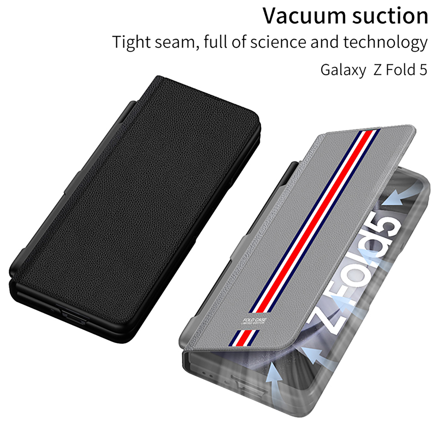 Portfel skóra do Samsung Galaxy Z Fold 5 Flip Book Pen Pen Slot Wspornik ochronny