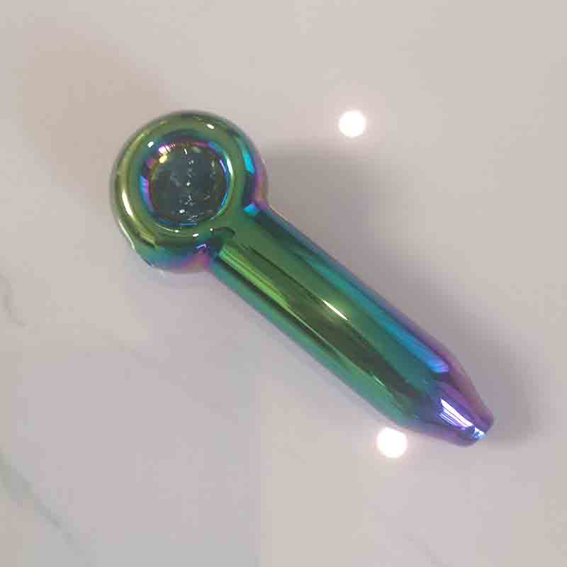 Dernière galvanoplastie verre lourd fumer tabac à main tuyau 12 cm One Hitter filtres à cigarettes brûleurs à huile à base de plantes tuyaux bol outil accessoires