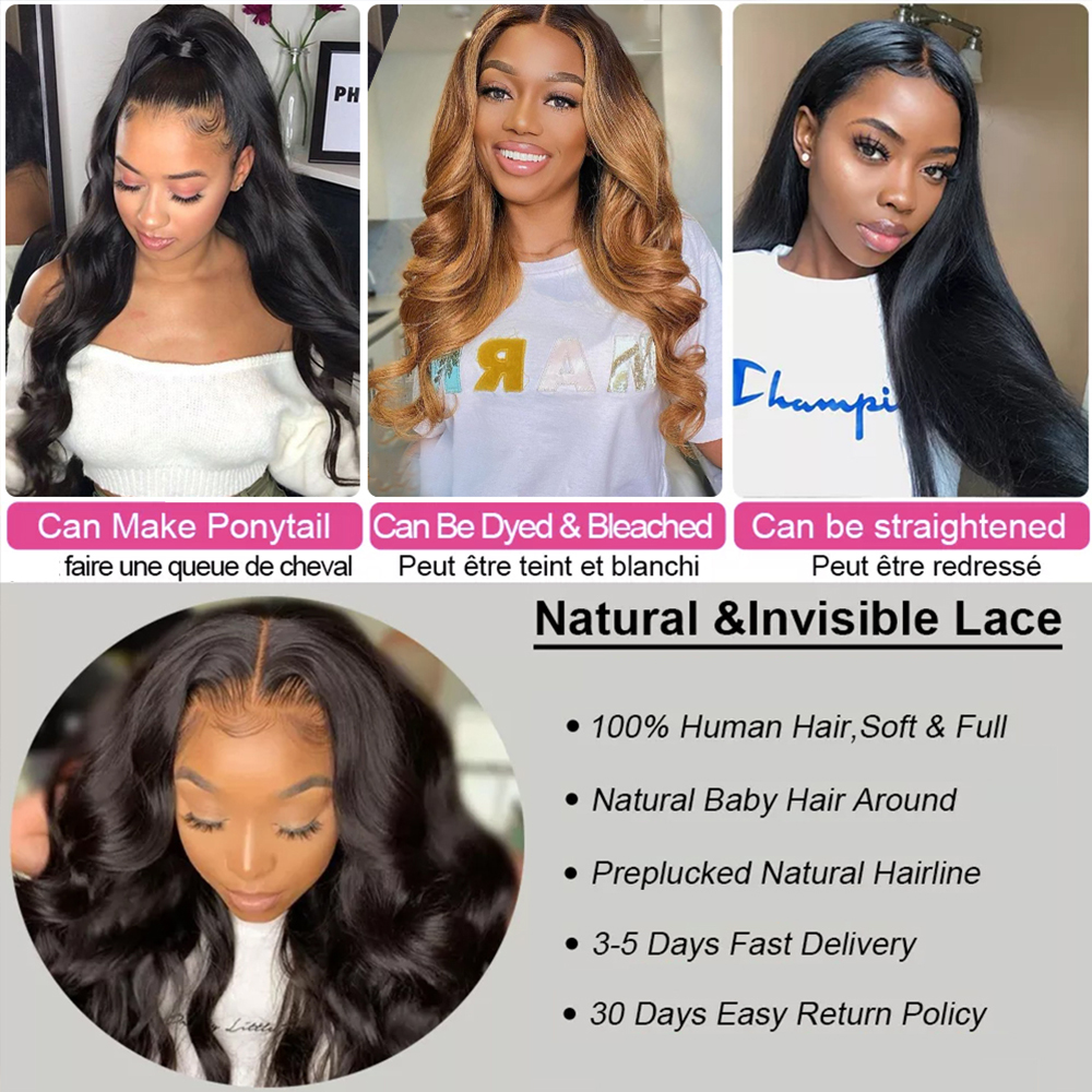 Body Wave Lace Front Wig 13x4 Lace Frontal Wig HD Lace Frontal Brazilian Wigs for Women Human Hair 4x4 5x5 Lace Closure Wig Remy