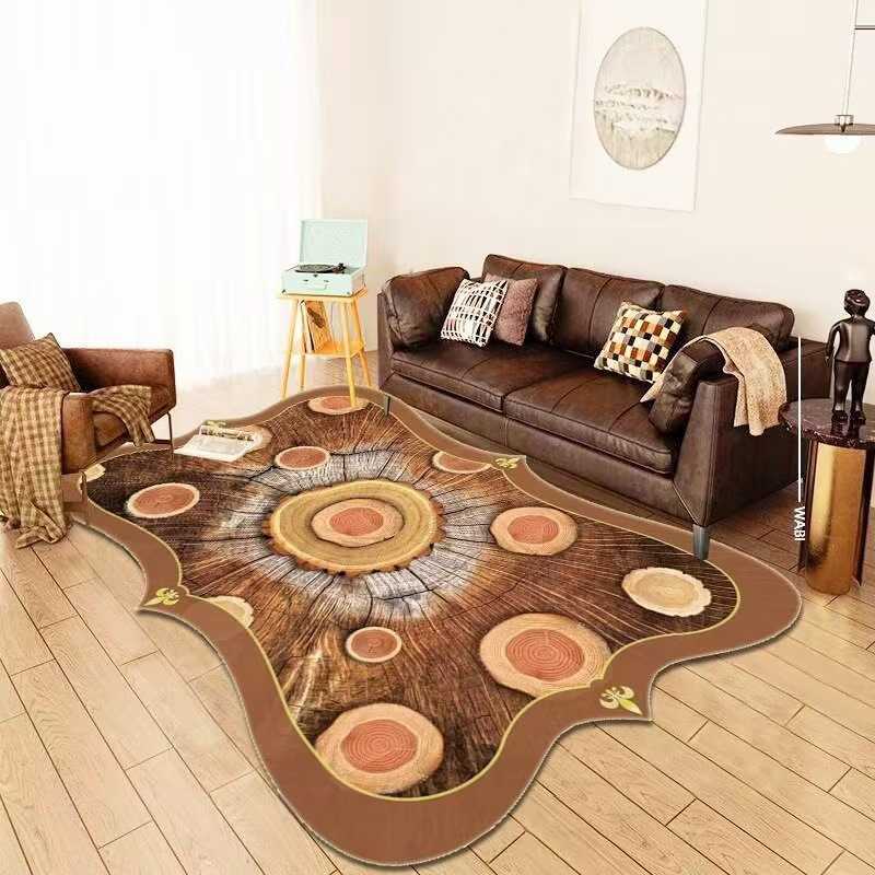 Tapis de salon lumineux de luxe tapis de chevet de chambre à coucher irrégulière Table basse tapis de canapé tapis de sol de ménage tapis de chambre de grande surface HKD230828