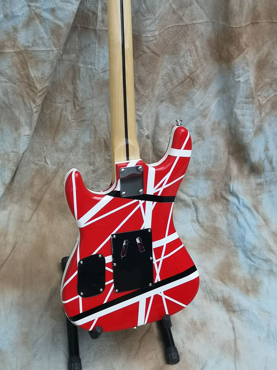 Guitare électrique personnalisée 5150 rayée, Eddie Van Halen, corps en frêne, haute qualité