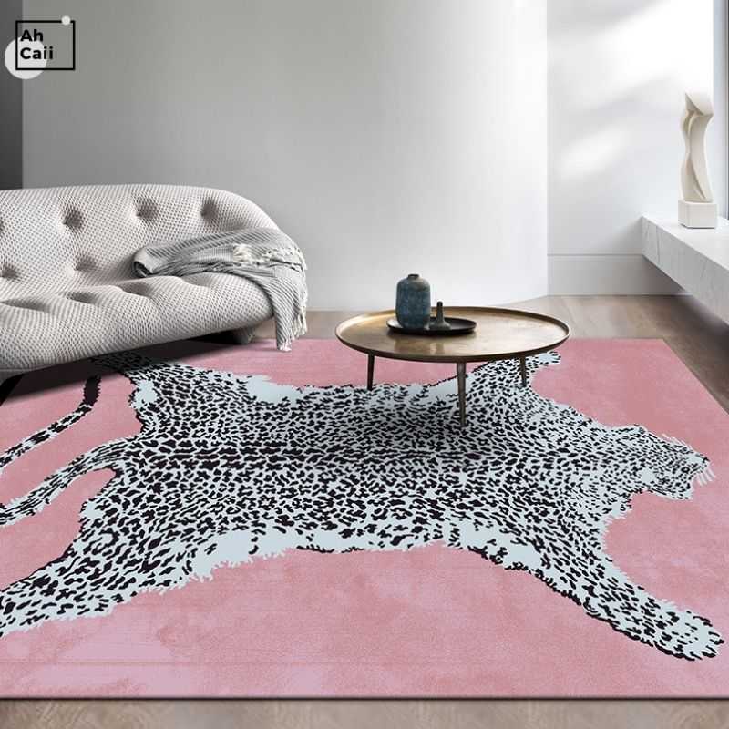 Leopard Carpet Pink Fluffy Carpets For Living Room Soft Bedroom Carpet Artistic Rug Plush Hair Rugs Furry Floor Mat Room Decor HKD230828