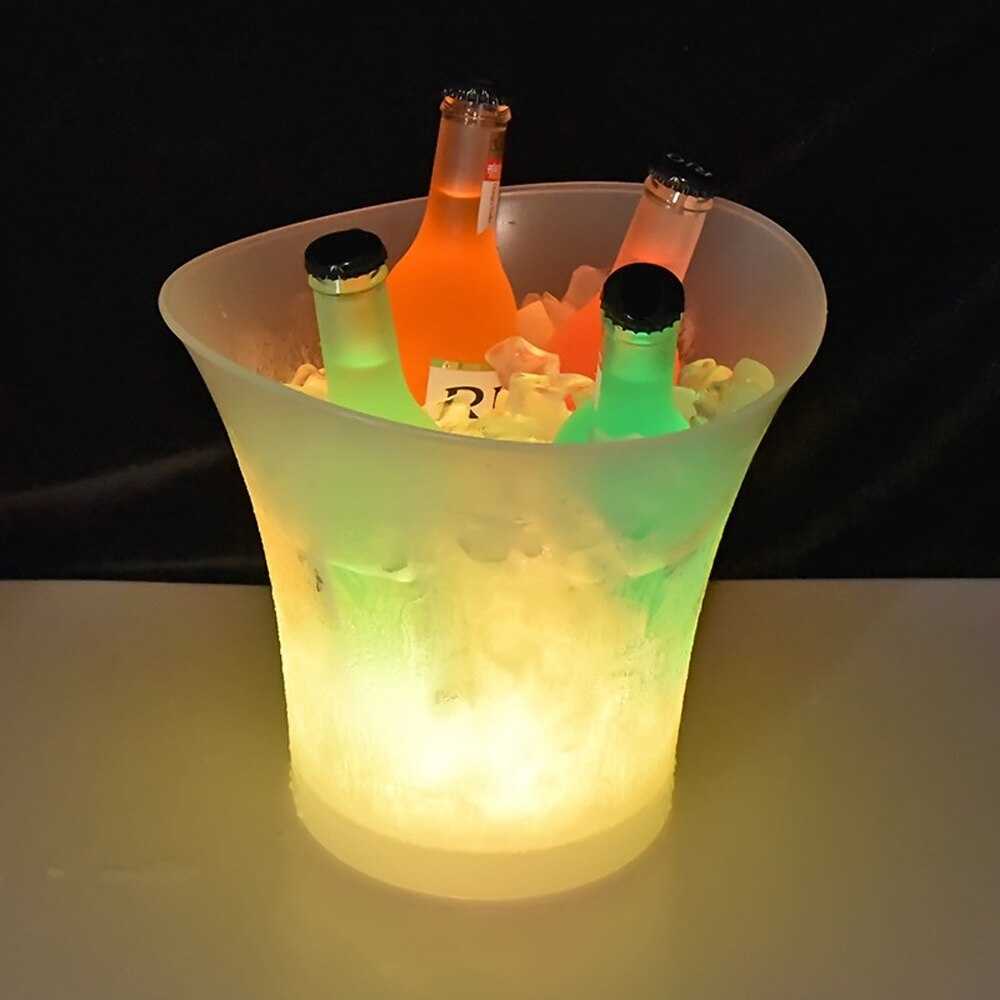 5L RVB Baril De Glace LED Étanche Lumière Colorée KTV Discothèque Partie Seau À Glace Barware pour La Rassemblement De Fête HKD230828