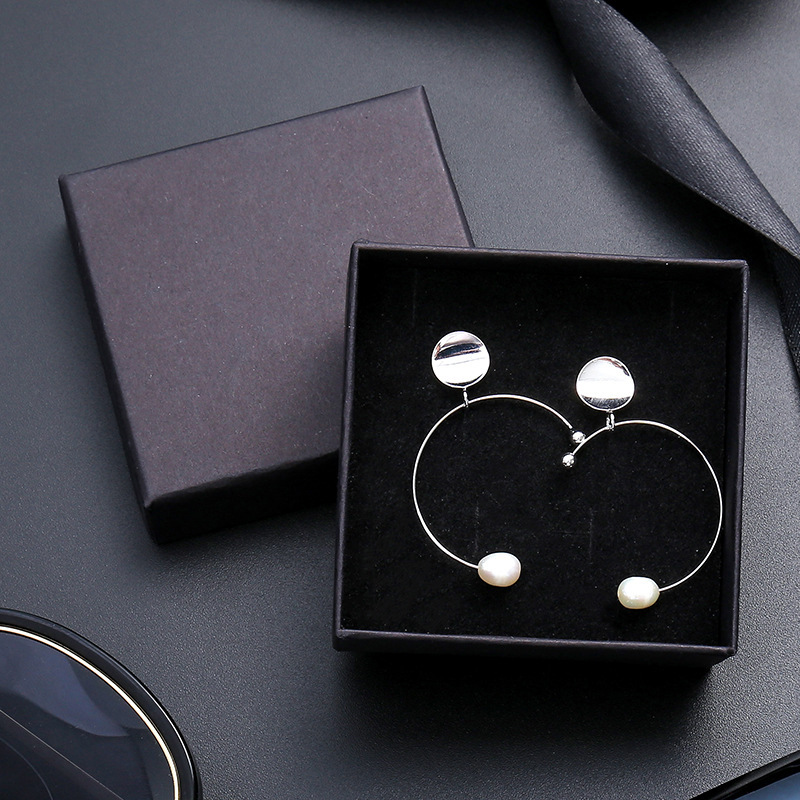Smyckespresentaskar Kraft smycken lådor för halsbandsringarmband örhänge Kraftlåda för smyckesuppsättning med skuminsats svart