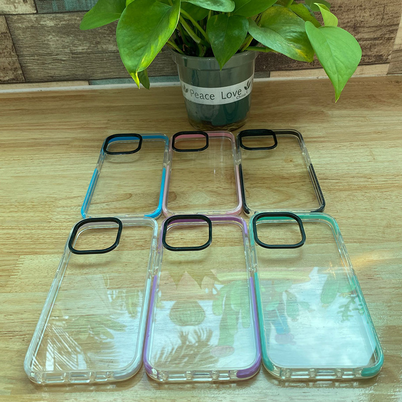 Dual Color Clear Acryl Telefon dla iPhone 15 Pro Max 14 13 12 Mini 11 TPU Przezroczyste hybrydowe okładki mobilne