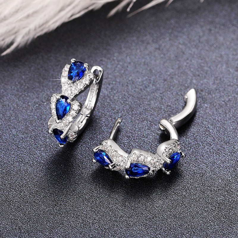 Boucles d'oreilles Klein Blue – boucles d'oreilles en Zircon pour femmes, Vintage, en cristal scintillant, à la mode, bijoux de luxe, bijoux de mariage, nouvelle collection