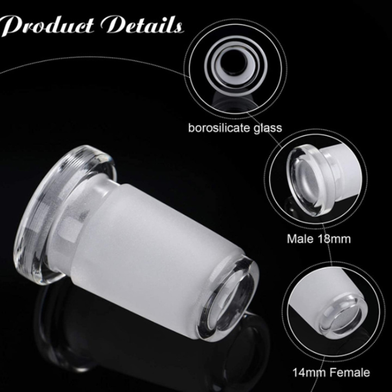 Smoking Hookah Glass Adapter Converter 10mm 14mm 18mm Male to Female Joint Connector For Hookahs Bowls Slide Banger Nail Oil Burner Downstem Accessories