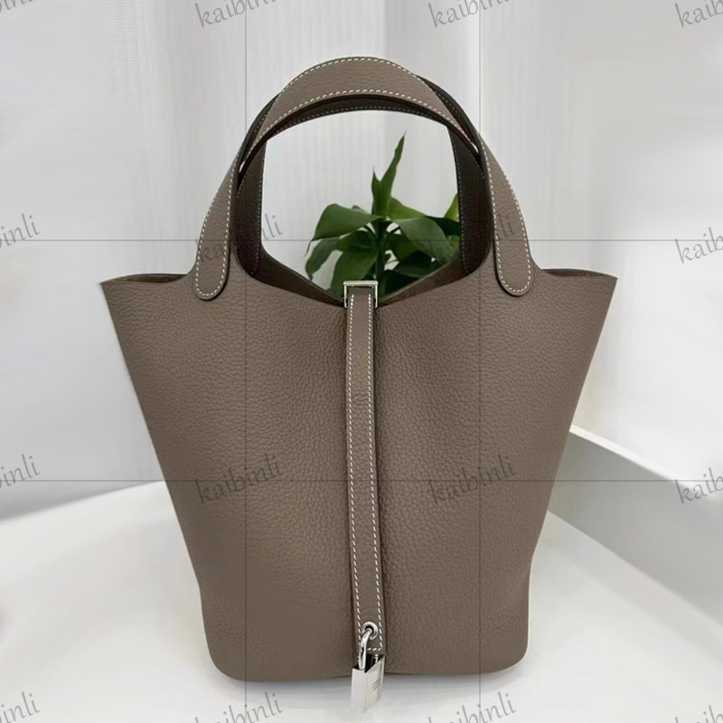 Designer picnic Bucket Leisure Bag Women's Tote Bag Classic Bag Premium Togo Leather Semi-handmade Fashion Capacity Bag with original gift box packaging Luxury Brand