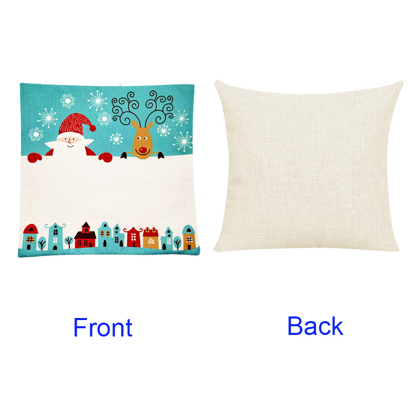 Pillow Case Sublimation DIY White Blank Linen Merry Christmas Pillow Cover Mix Style