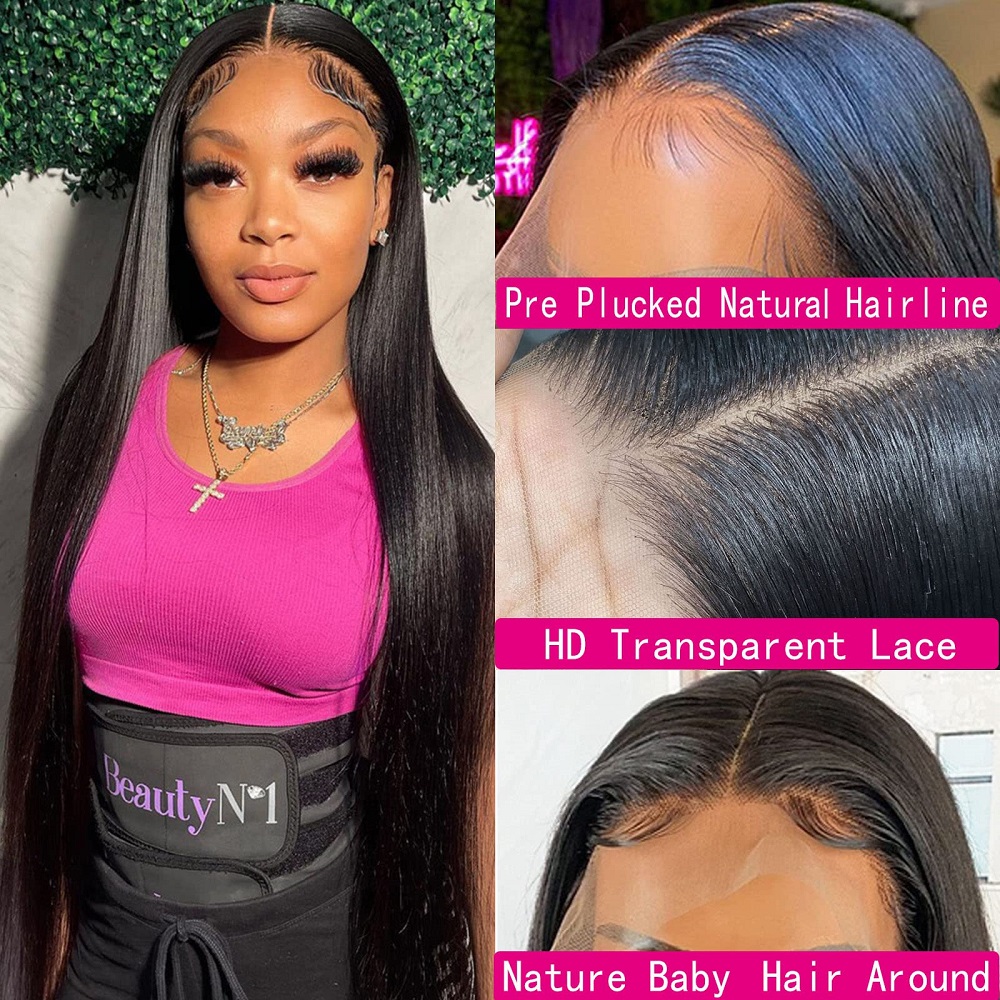 Rechte HD Lace Front Menselijk Haar Pruiken voor Vrouwen Full Lace Menselijk Haar Pruiken Braziliaanse Transparant Kant Frontale Pruiken Remy haar