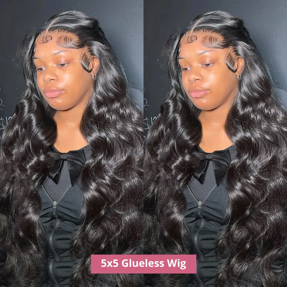 Perruques humaines sans colle pré-cueillies, Body Wave transparentes, naissance des cheveux naturelle, perruque Lace Closure Wig, pré-coupée pour femmes