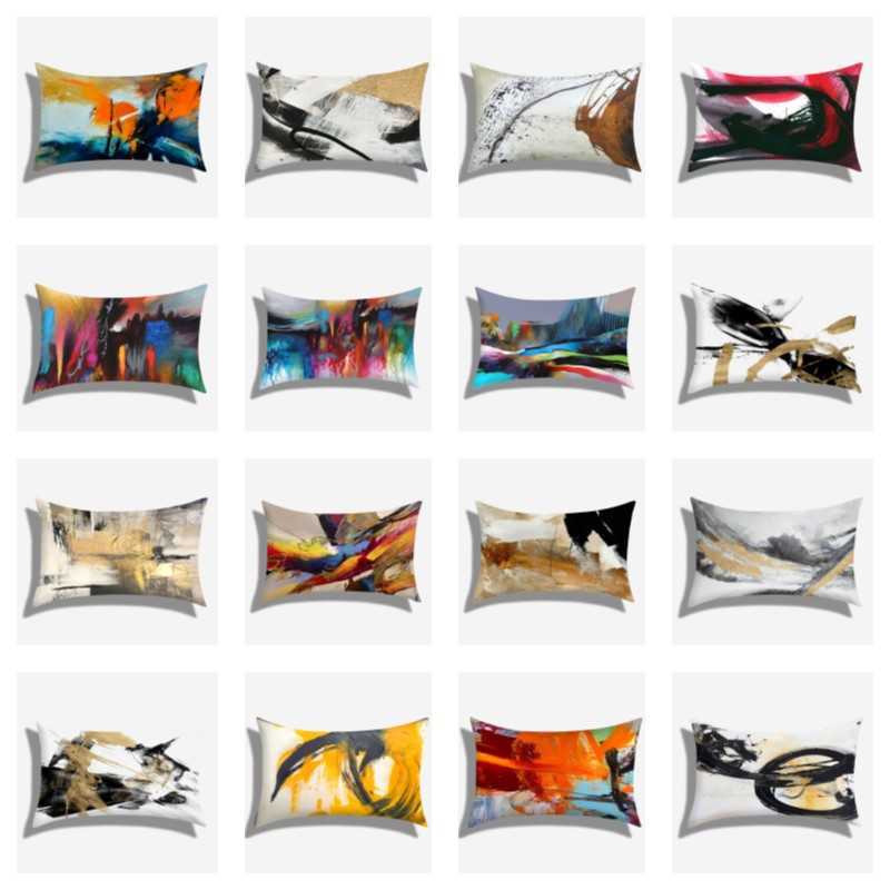 2021 Housse de coussin en peluche nordique art graffiti décoration de la maison taie d'oreiller canapé taie d'oreiller fermeture éclair invisible facile à nettoyer 40x60cm HKD230825 HKD230825