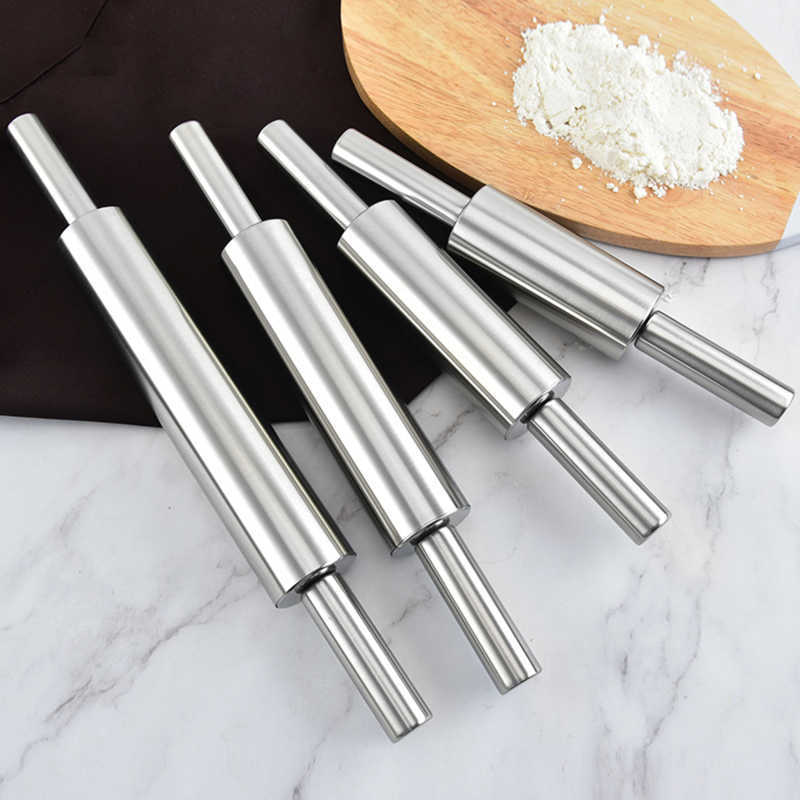 Rouleau à pâtisserie en acier inoxydable rouleau de pâte à pâtisserie antiadhésive cuire des nouilles à pizza Dumpling Cookie Pie faisant un outil de cuisson pour la cuisine HKD230828