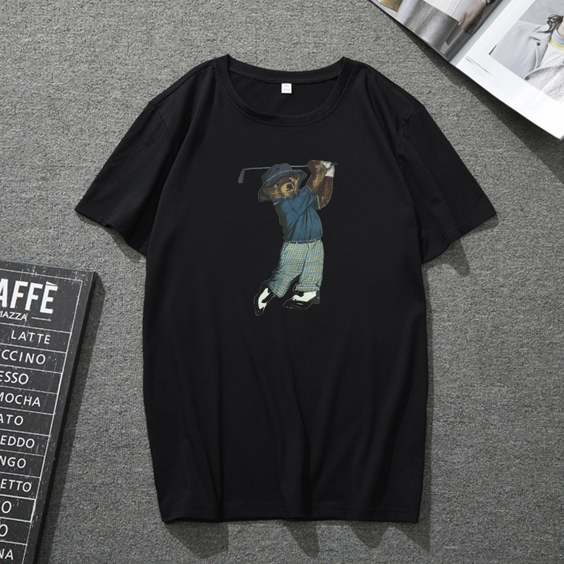 Men's T-Shirts Short sleeve Milk-Silk Crew Neck Teddy Bear Casual Breathable comfortable Stretch Cotton Shortsleeves Slim Fit Style Top Male Size XS-5XL PPA108