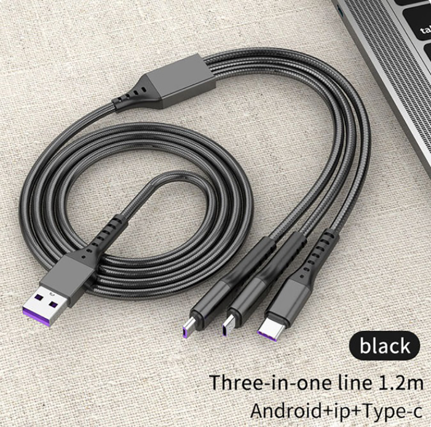 5A 66W 3 In 1 Super Fast Charging Cable For Type C Android Iphone Mobile Phone Wire Phone Accessories