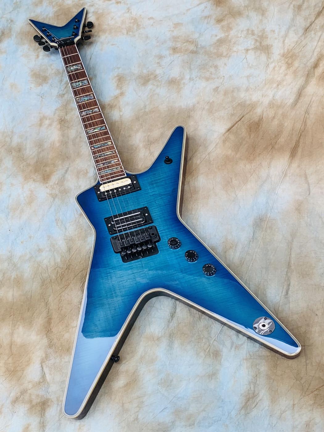 Guitarra elétrica Dimebag Flamed BL, alta qualidade, Floyd Rose Tremolo