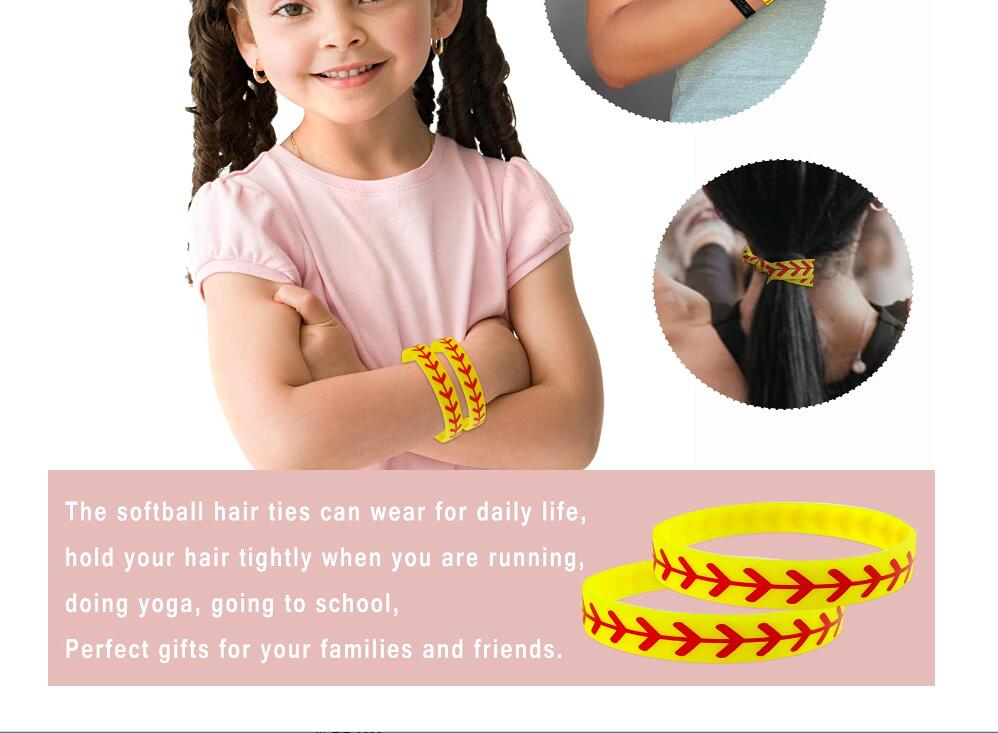 Titanium Sport Accessories 48st Silicone Armband Softball Armband Softball Wristband Silicone Armband Softball Present till softballspelare och softballlag