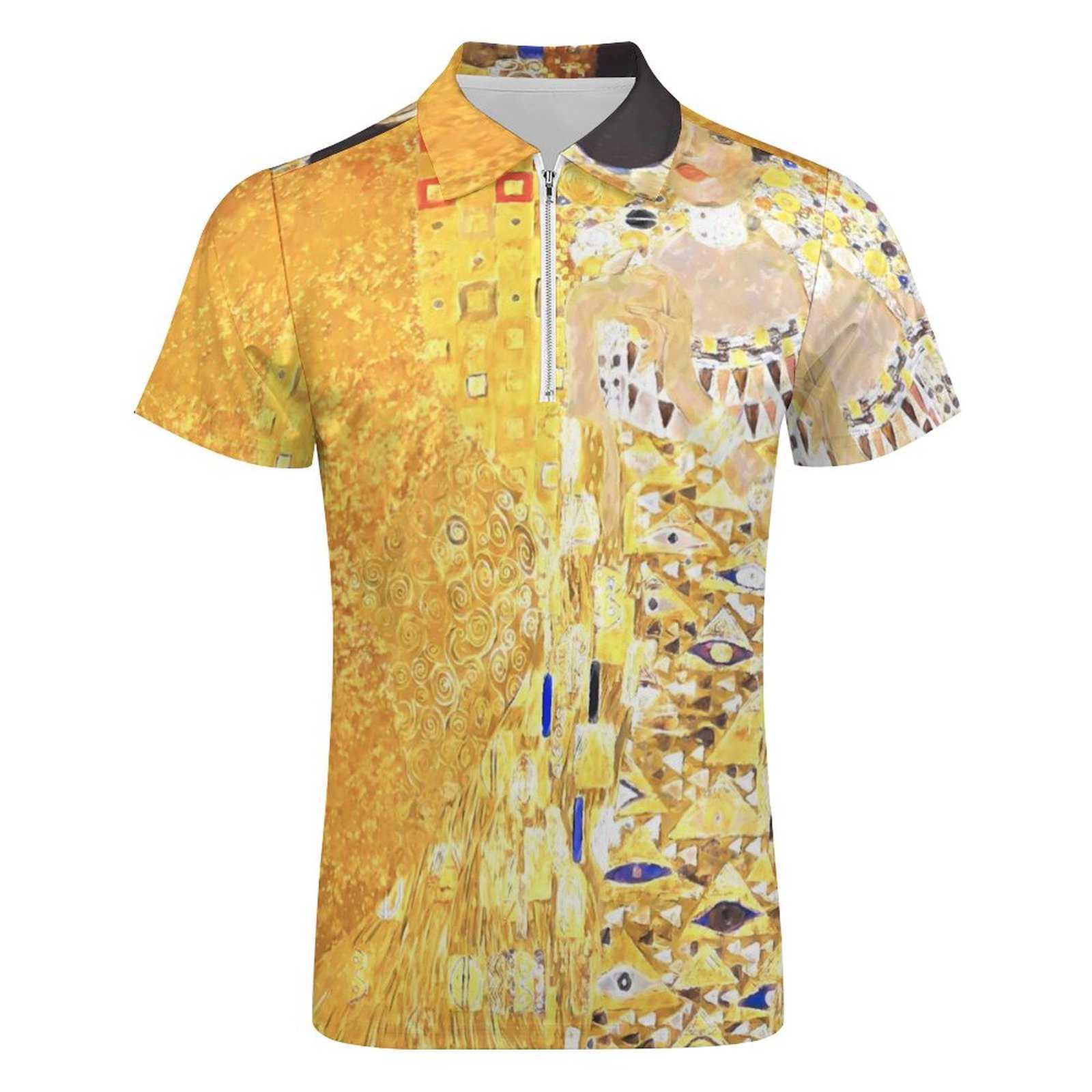 Gustav Klimt Casual T-Shirts Portrait of Adele Polo Shirts Y2K Shirt Summer Short-Sleeve Printed Clothing Big Size 5xl 6xl HKD230825