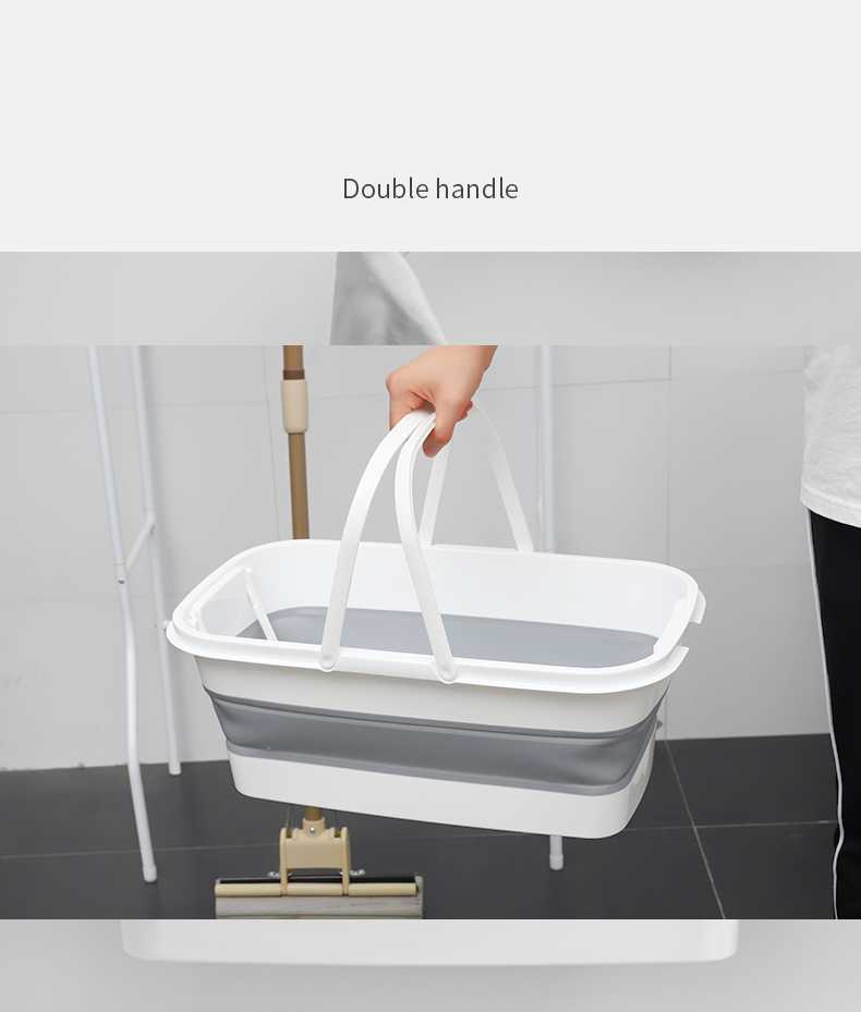 Dobrável silicone mop balde de acampamento lavagem balde com alça dobrável chão mop limpeza pesca balde lavagem carro ferramenta doméstica hkd230828