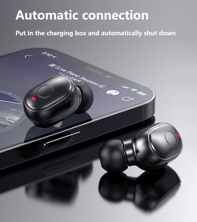 Bluetooth Headphones Earphones Binaural Business Mini Invisible TWS In-ear True Wireless Headset Stereo Sound Noise Reduction 500mah Long Endurance Charging Case